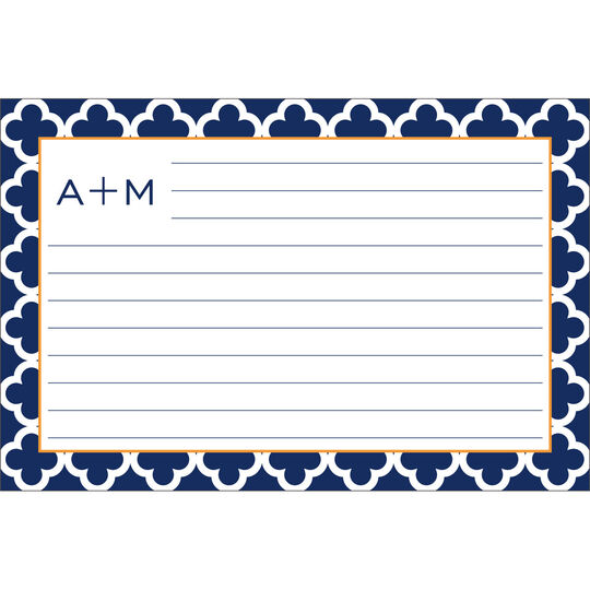 Navy Bristol Tile Recipe Cards